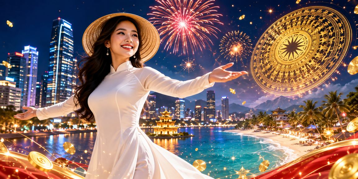Lễ hội đêm Hà Nội với màn hình điện thoại hiển thị ứng dụng nhận thưởng hoàn tiền