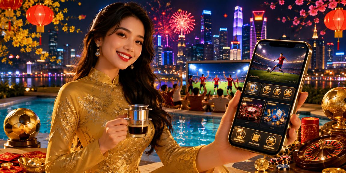 Người dùng TP.HCM sử dụng ứng dụng ss666 trong trang phục áo dài tại sự kiện casino